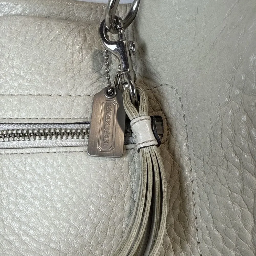 Coach East West Legacy Duffle Hobo Shoulder Bag Bone Pebble